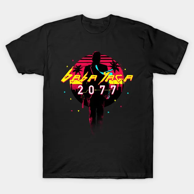 Мужская футболка Baba Yaga 2077 для женщин и мужчин |
