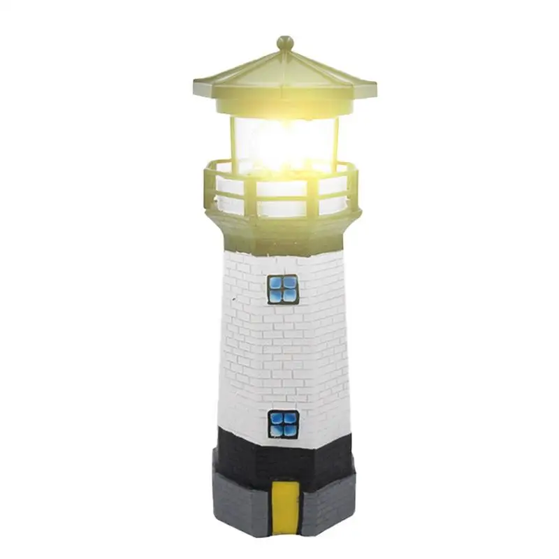 

Lighthouse Statue Shape Solar LED Light Rotating Outdoor Garden Lamp Waterproof Guide Light Landscape Decoration