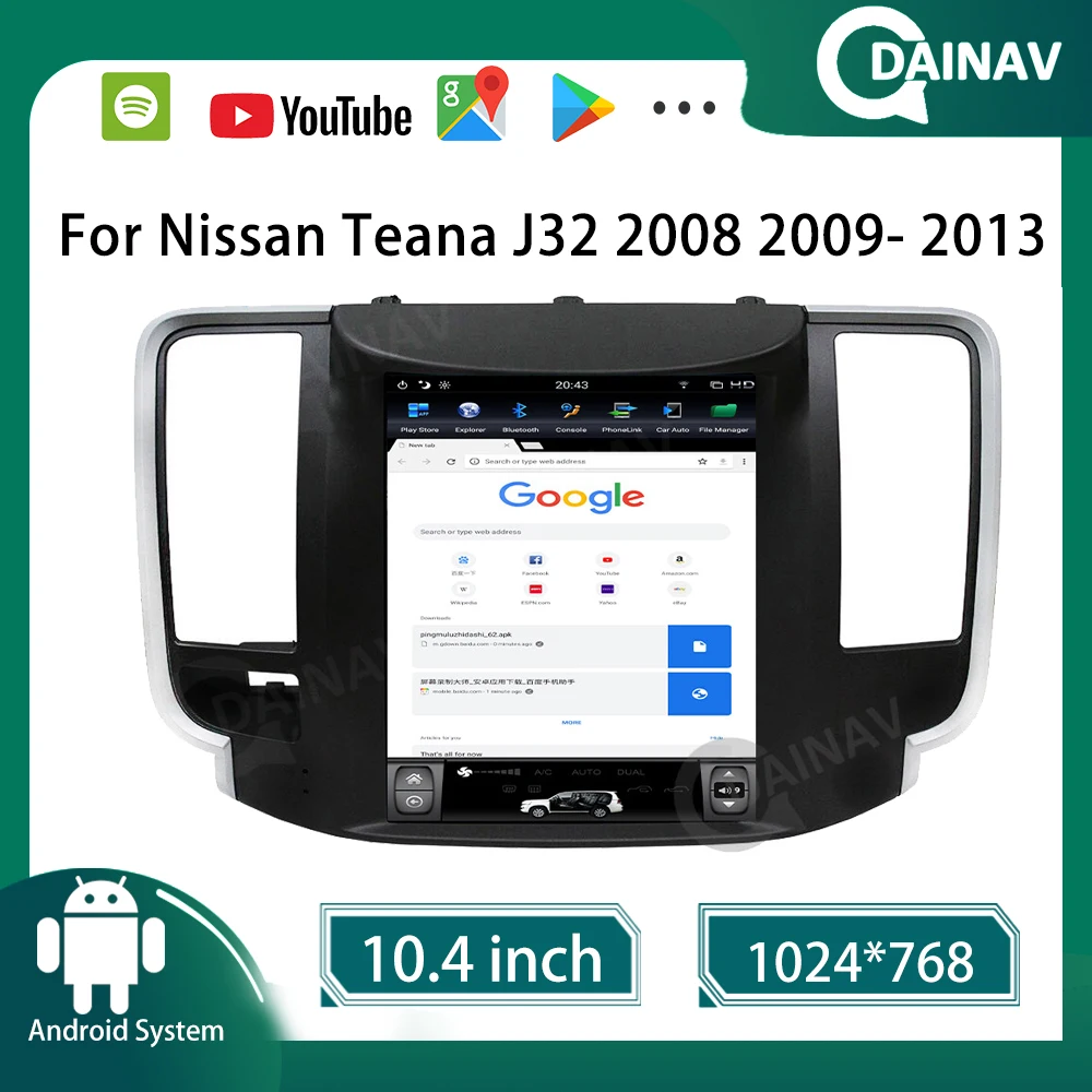 

Android 12 Tesla Screen For Nissan Teana J32 2008 2009- 2013 Car Radio Multimedia Video Player Navigation GPS DSP DVD 128GB