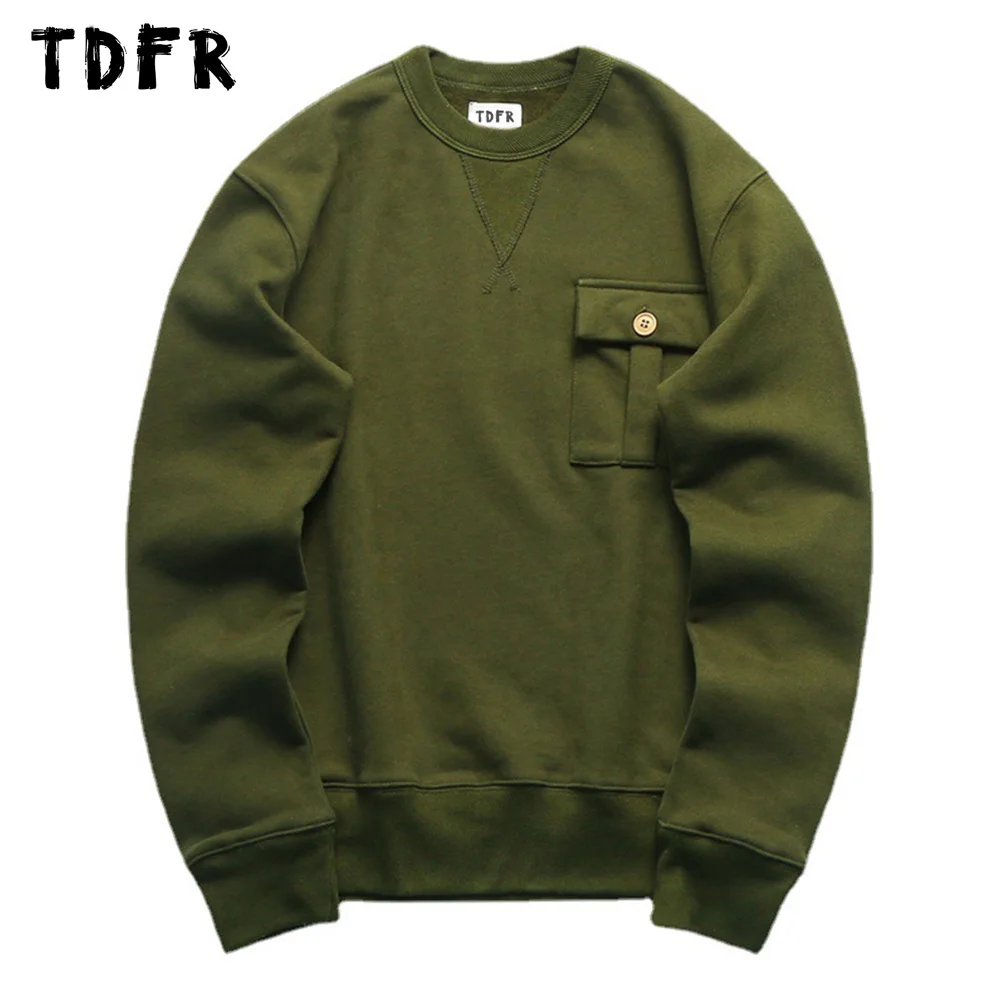 

Однотонные мужские свитшоты с карманами, мужские флисовые повседневные свободные свитшоты с круглым вырезом и длинным рукавом для осени и ...