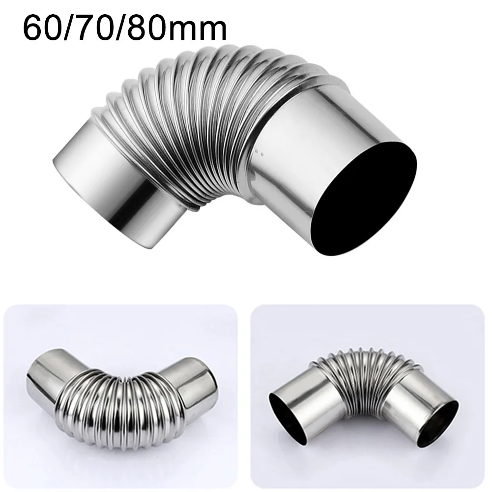 

Stainless Steel 90 Degree Elbow Chimney Liner Bend 90° Multi Flue Stove Pipe 60/70/80mm For Outdoor Camping Wood Stoves Chimney