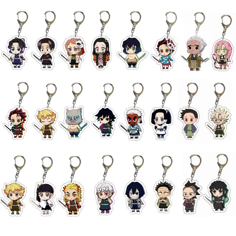 

6-24 Pcs /1Set Anime Demon Slayer Kimetsu No Yaiba Keychain Kamado Tanjirou Kamado-Nezuko Tomioka Giyuu Acrylic KeyChain