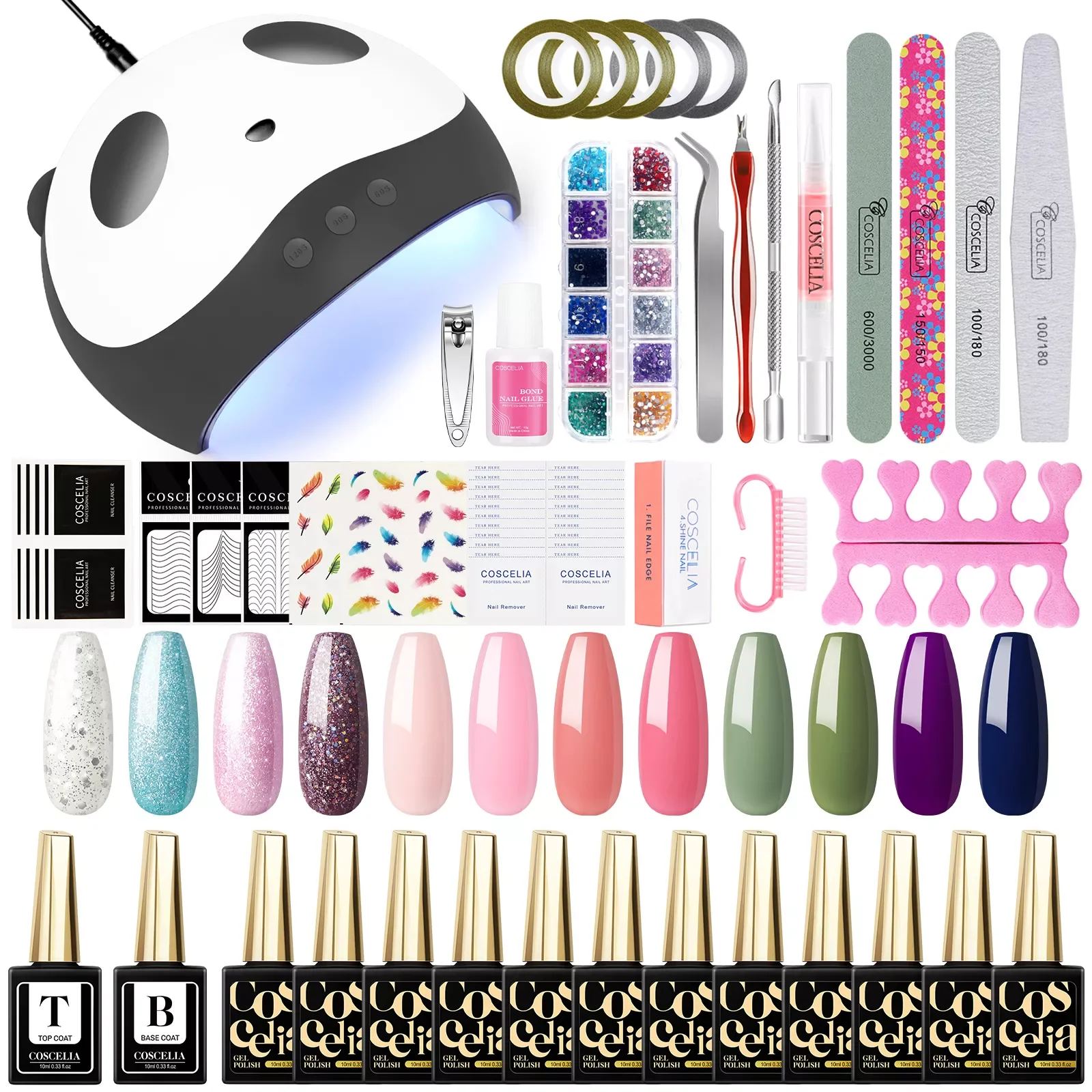

NEW2023 10ml Gel Nail Polish Set Manicure Set UV LED Lamp Base Top Coat Semi Permanent Nails Gel Nail Art Design Tools Gel Nail