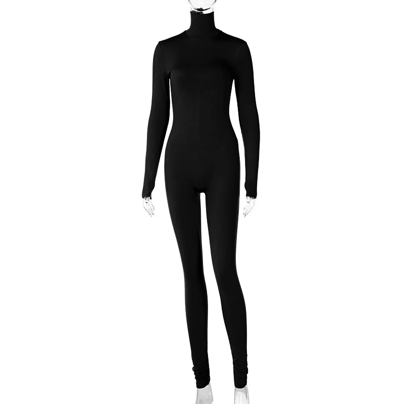 Jump Suits Women's Sexy Bodycon Long Sleeve Jumpsuits New Zipper Overall Tight Skinny Sport Casual Jumpsuit Outfits