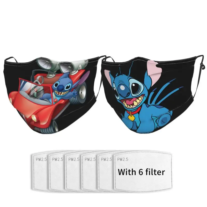 

Disney Cartoon Printing Adult Mask Outdoor Sports Protection Sunscreen Dust Masks Washable Adjustable Suitable Men Women 2PCS