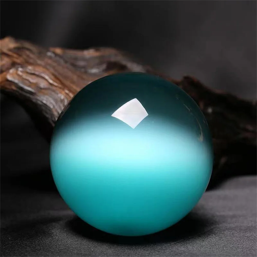 Красота Натуральный Синий Котячий Глаз Хрустальный Шар Гадание Энергетический