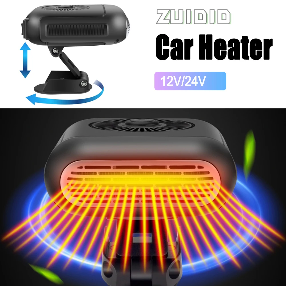 

New Car Emergency Heater Front 12V/24V Fast Heating Natural Wind Glass Defogging Demister Defroster For Driving Camping Travel