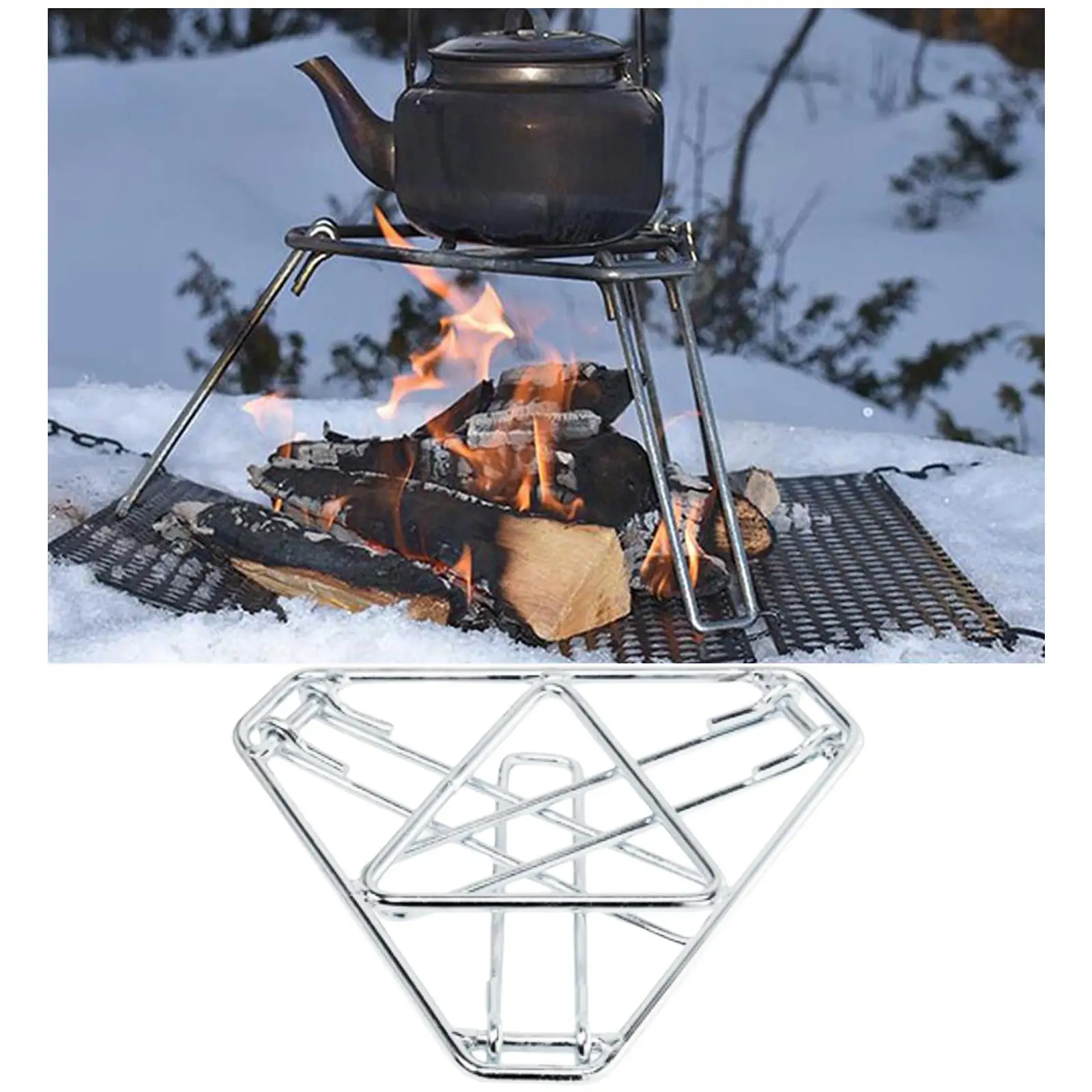 

Portable Burner Stand Stove Foldable Fireplace for Garden BBQ Camping Rack