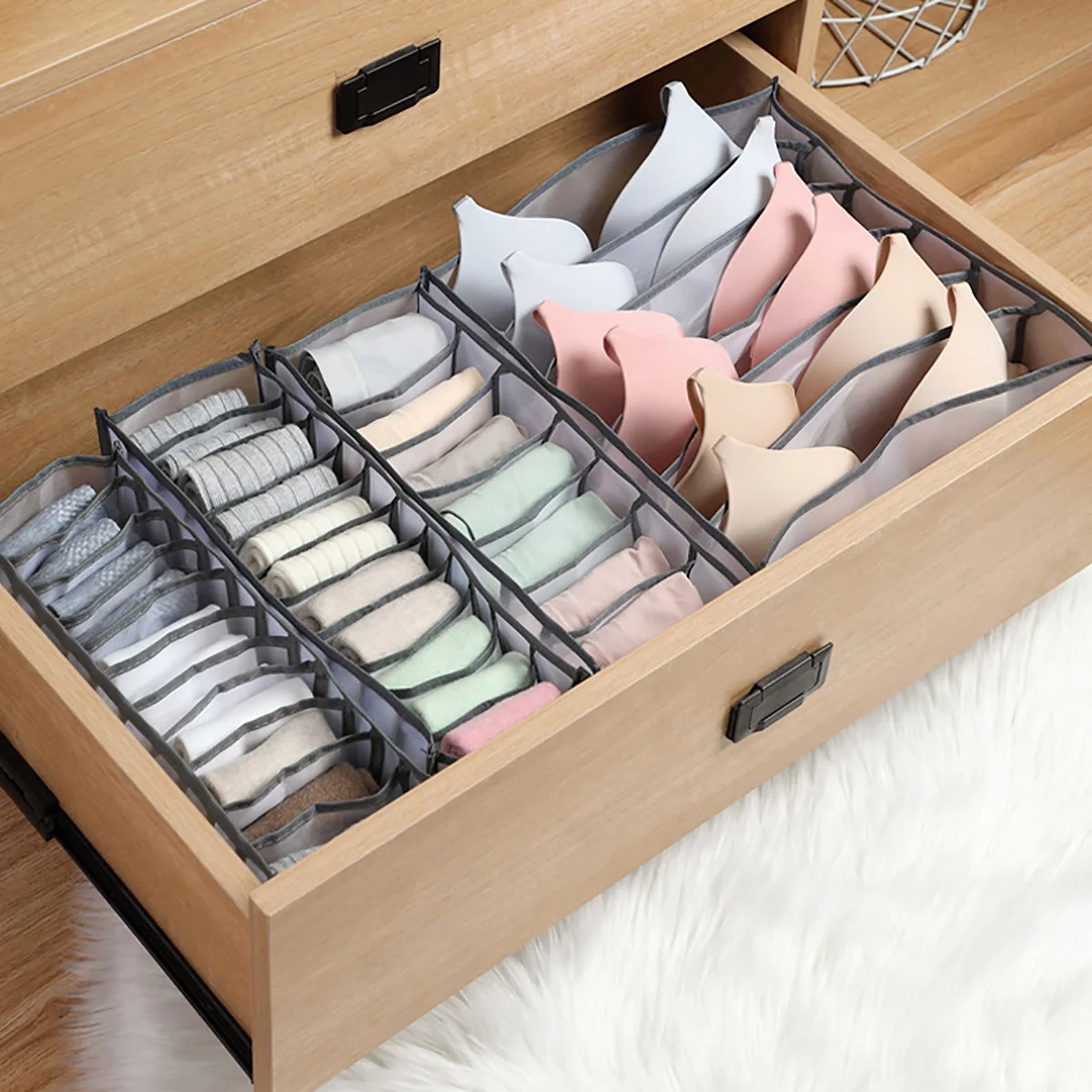 

3Pcs Jeans Storage Box Clothes Pants Folding T-Shirt Cabinets Drawers Separator For Home Underwear Socks Organizer 6+7+11Grids