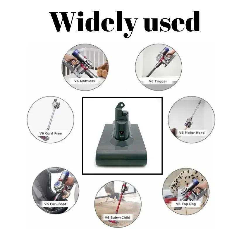 Сменная батарея для Dyson V6 21 6 в а/ч DC62 DC59 DC58 SV03 SV04 SV09 животных тонкая вакуумная