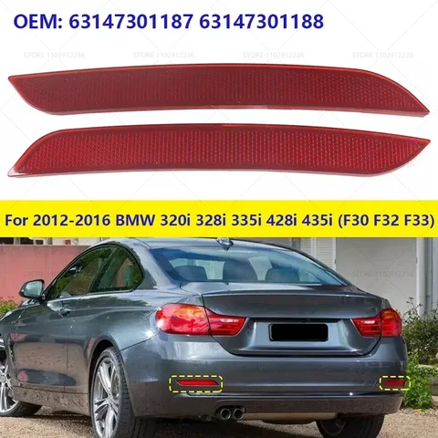 Для BMW 320i 328i 335i 428i 435i 2012-2016 гг., Hybrid 3 (F30 F32 F33) отражатель заднего бампера, сигнальный светильник 63147301187 63147301188