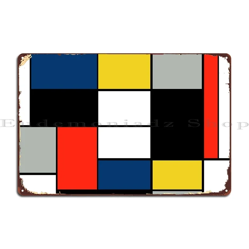 Состав Питер Мондриана металлическая вывеска фреска для паба на заказ ржавая