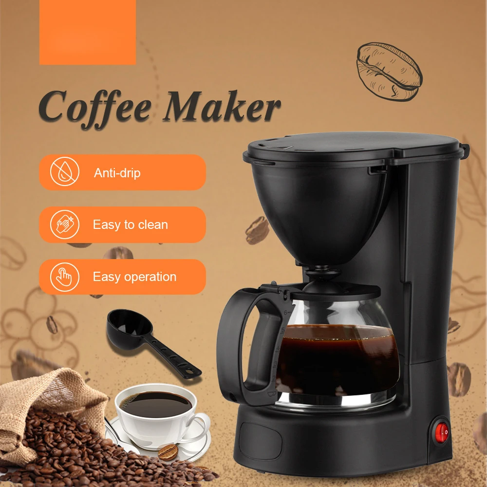 

R.100 EU/KR Plug 650W American Coffee Maker 750ML Household Automatic Drip Cafe Machine Tea Maker 2In1