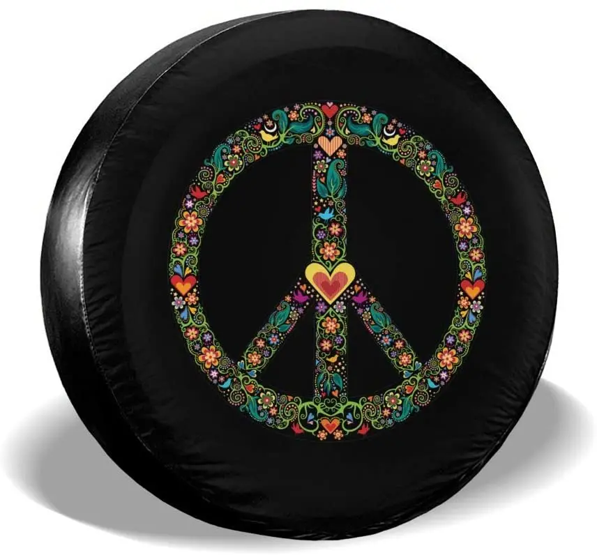 

Peace Spare Tire Cover Dust-Proof UV Sun Wheel Covers Fit for Trailer, RV, SUV and Many Vehicle 15 Inch Wheel