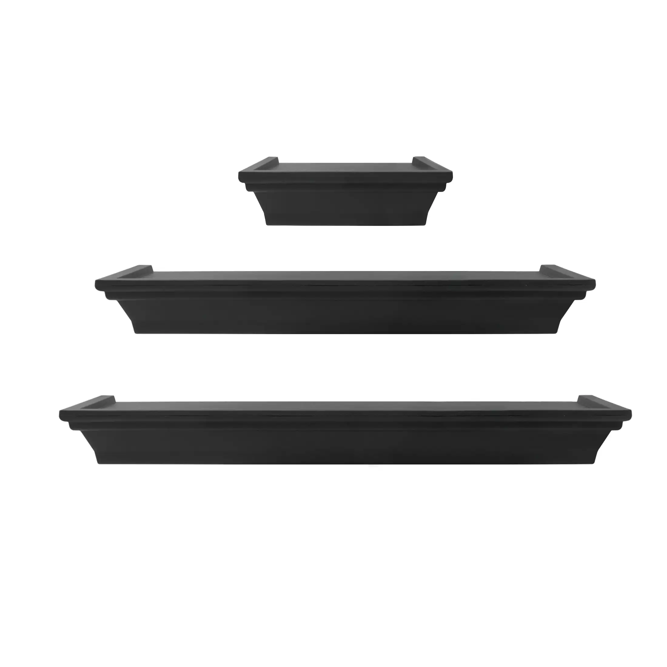 

3pc Floating Decorative Shelves, Black
