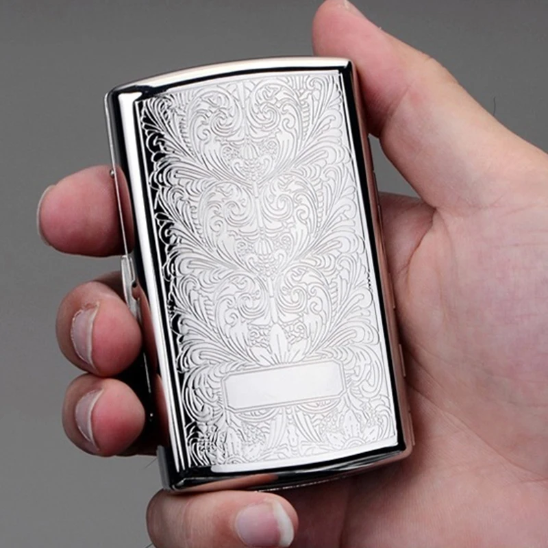 

Smoke Humidor Tobacco Case Pure Copper Printed Flower Cigarette Case Hold for 12pcs/20pcs Cigarettes Storage Box Smoking Tools