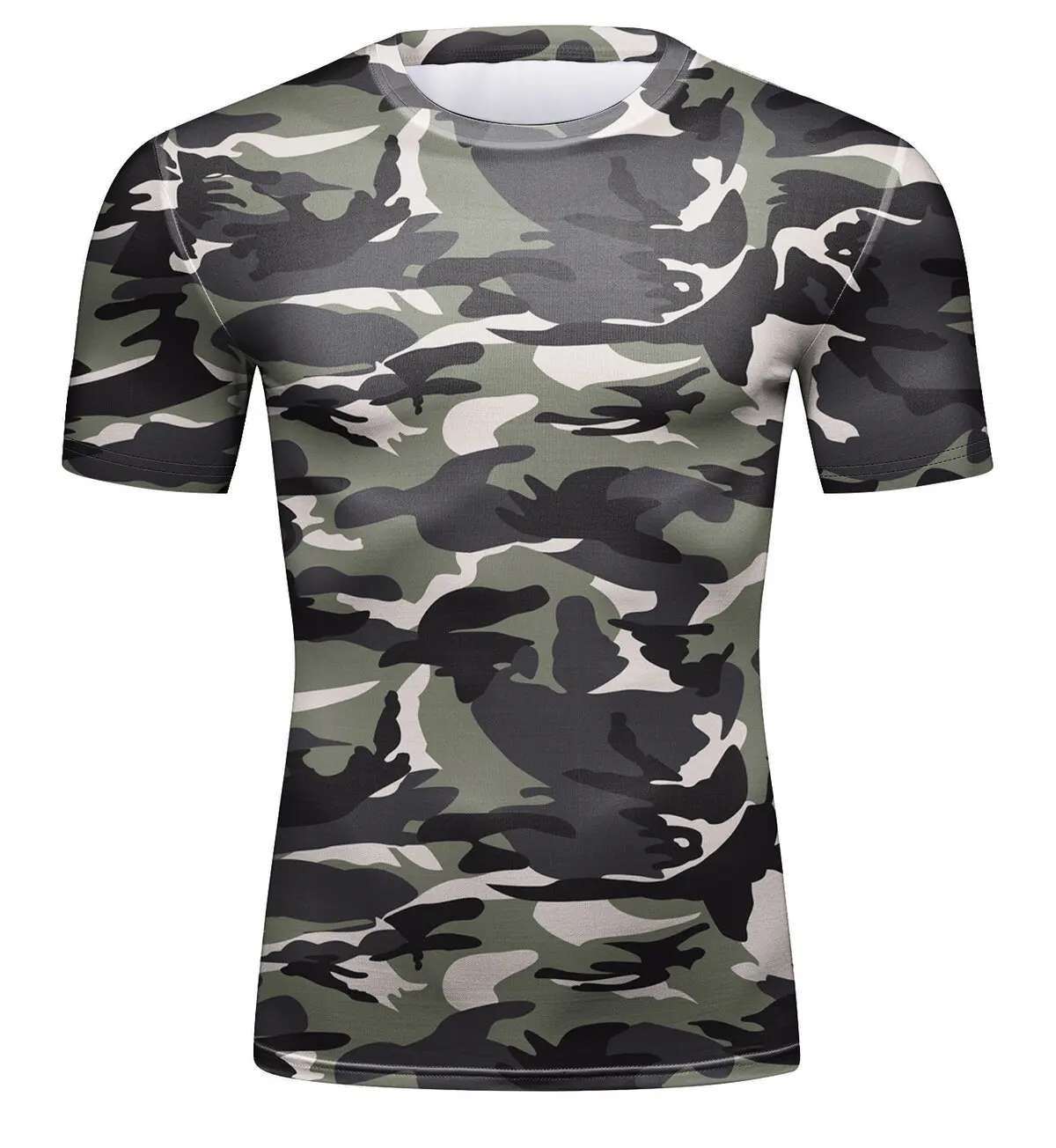 

Men's Compression Shirts Short Sleeve Print Breathable Shirt Fitness Running Sports Training Fashion Baselayer Tee（221544）