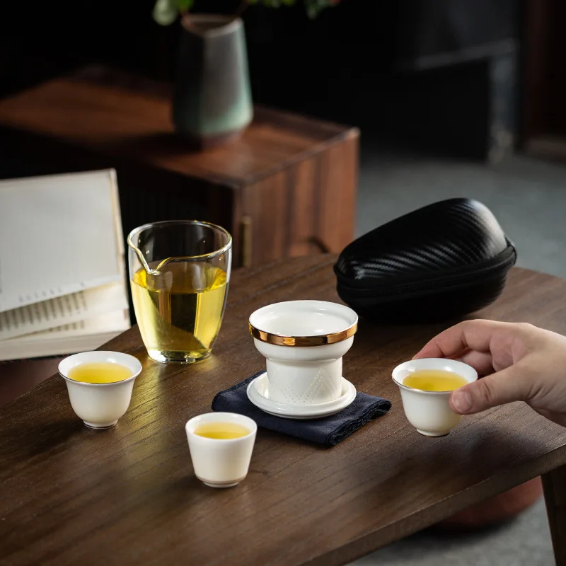 Чайный инфузер белый китайский пузырьковый керамический чайник чайные чашки Gaiwan