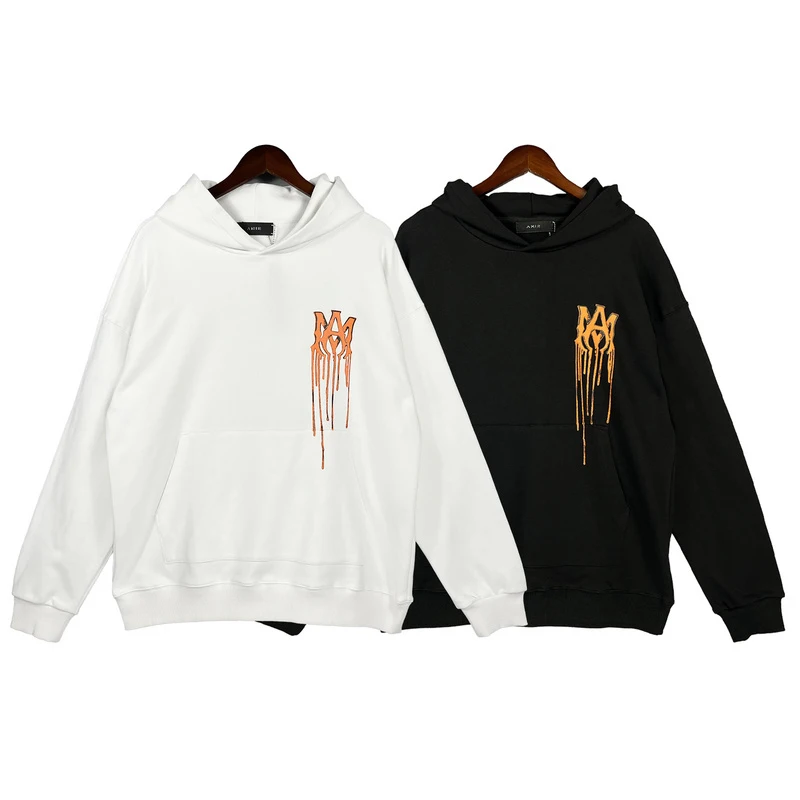 

AMR 22SS Graffiti Letter Logo Offset Printing Hoodie Men And Women Loose Hooded Sweater Men And Women Cotton Sweatshirts