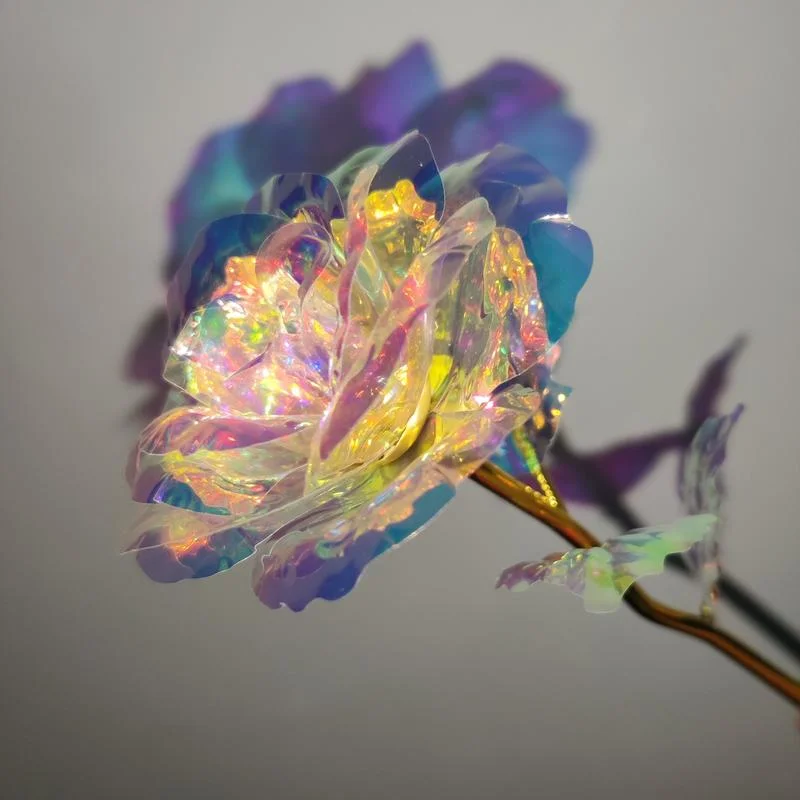 Светодиодный ная имитация розы и золота фольга искусственные цветы светящаяся