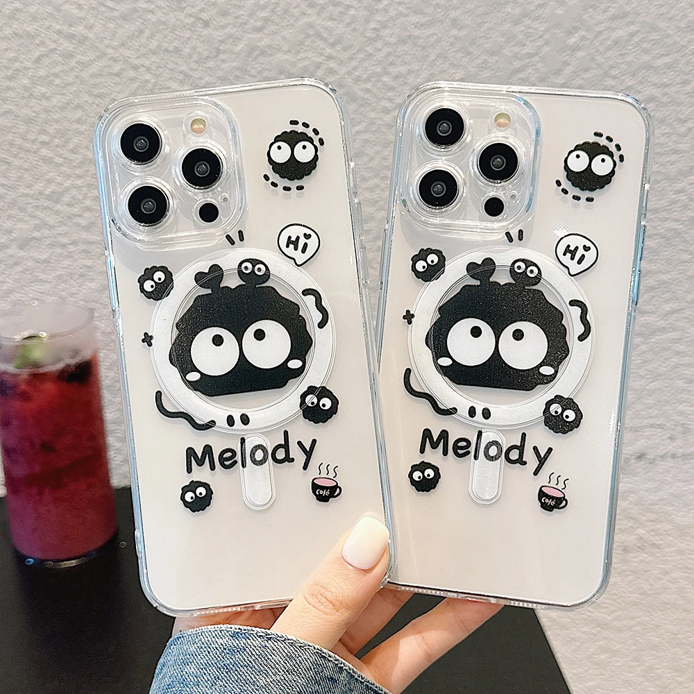 Магнитный чехол для телефона с рисунком Susuwatari Magsafe Samsung Galaxy S24 S23 S22 S21 S20 FE Plus Ultra 5G