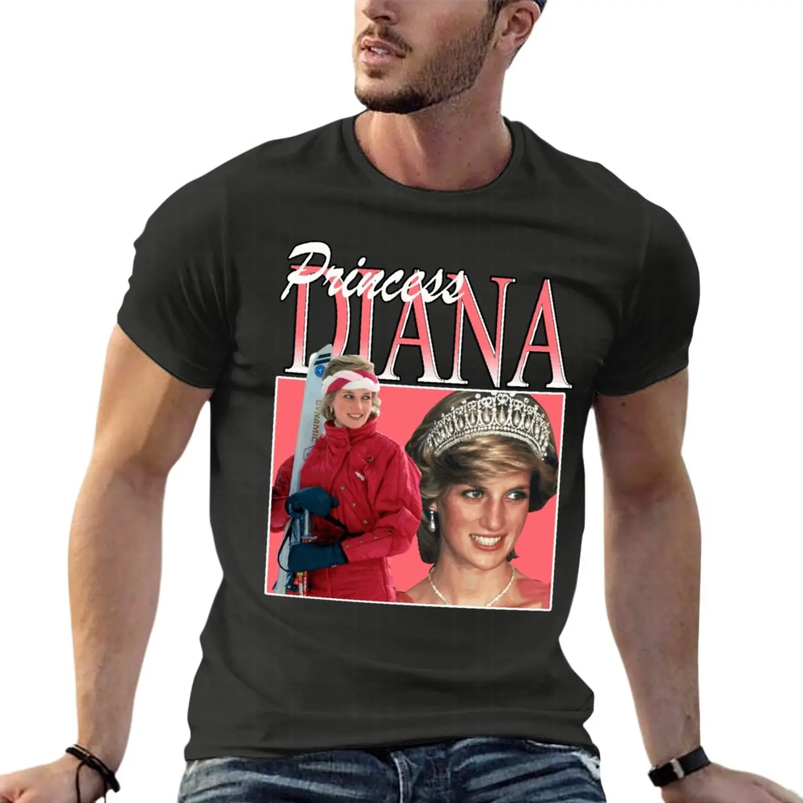 

Vintage Princess Diana Oversized T Shirts Harajuku Men Clothes Short Sleeve Streetwear Plus Size Tops Tee