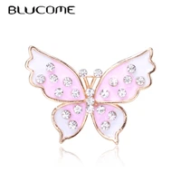blucome alloy pink butterfly brooches women couple fashion flicker wings person party casual brooch pins valentines day gift