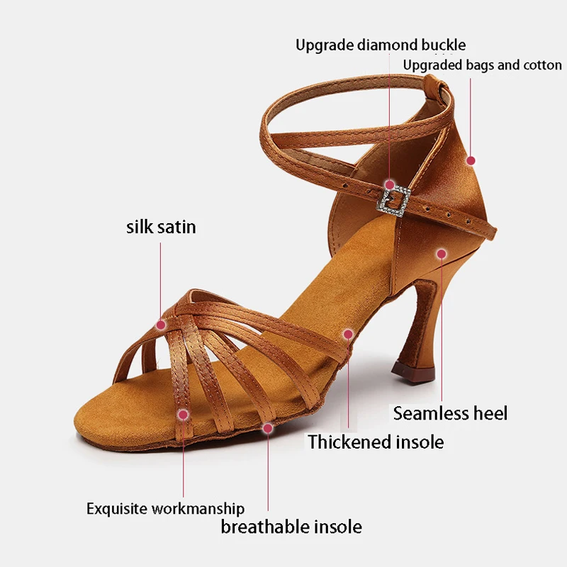 Сатиновые туфли для латиноамериканских танцев бальных Танго сальсы Женская