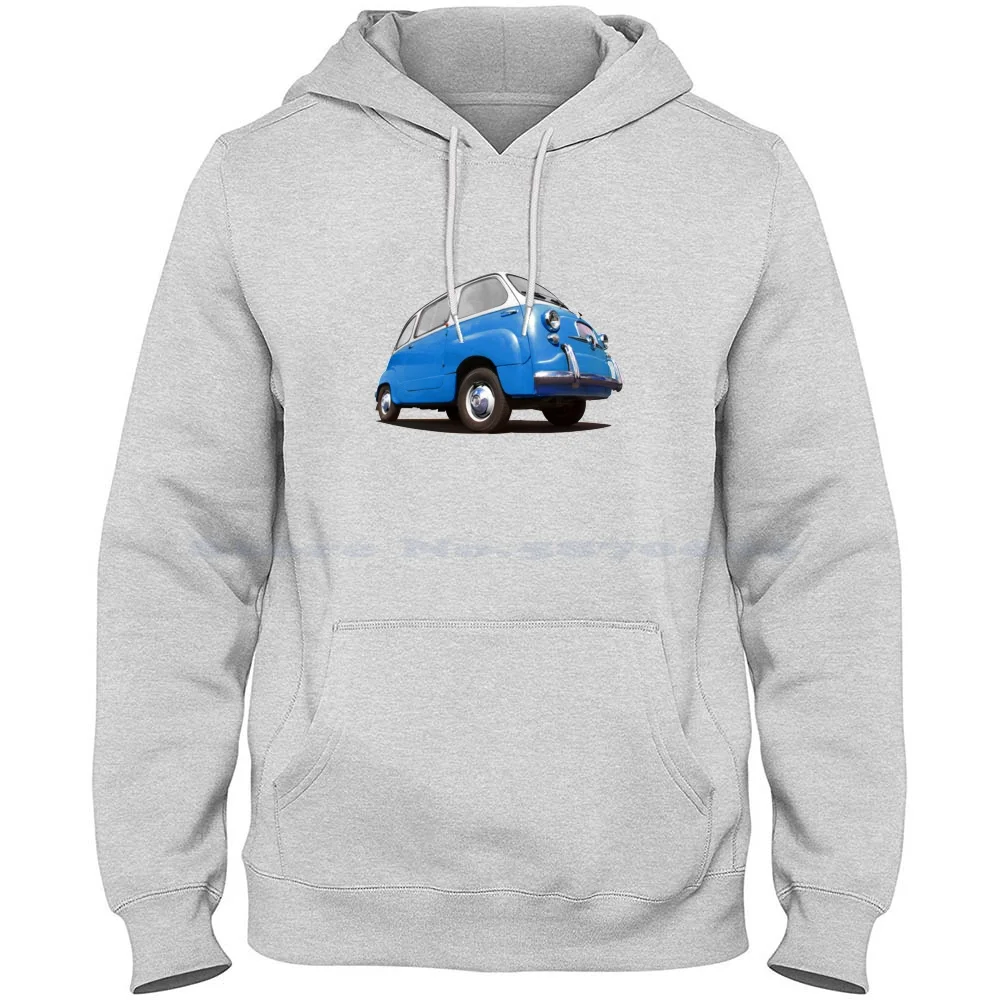 Multipla 600 в синем 100% чистом хлопке Толстовка Футболка голубом Эдди и Алекс