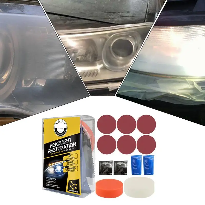 Набор для полировки фар комплект чистки и ремонта покрытие защита от УФ