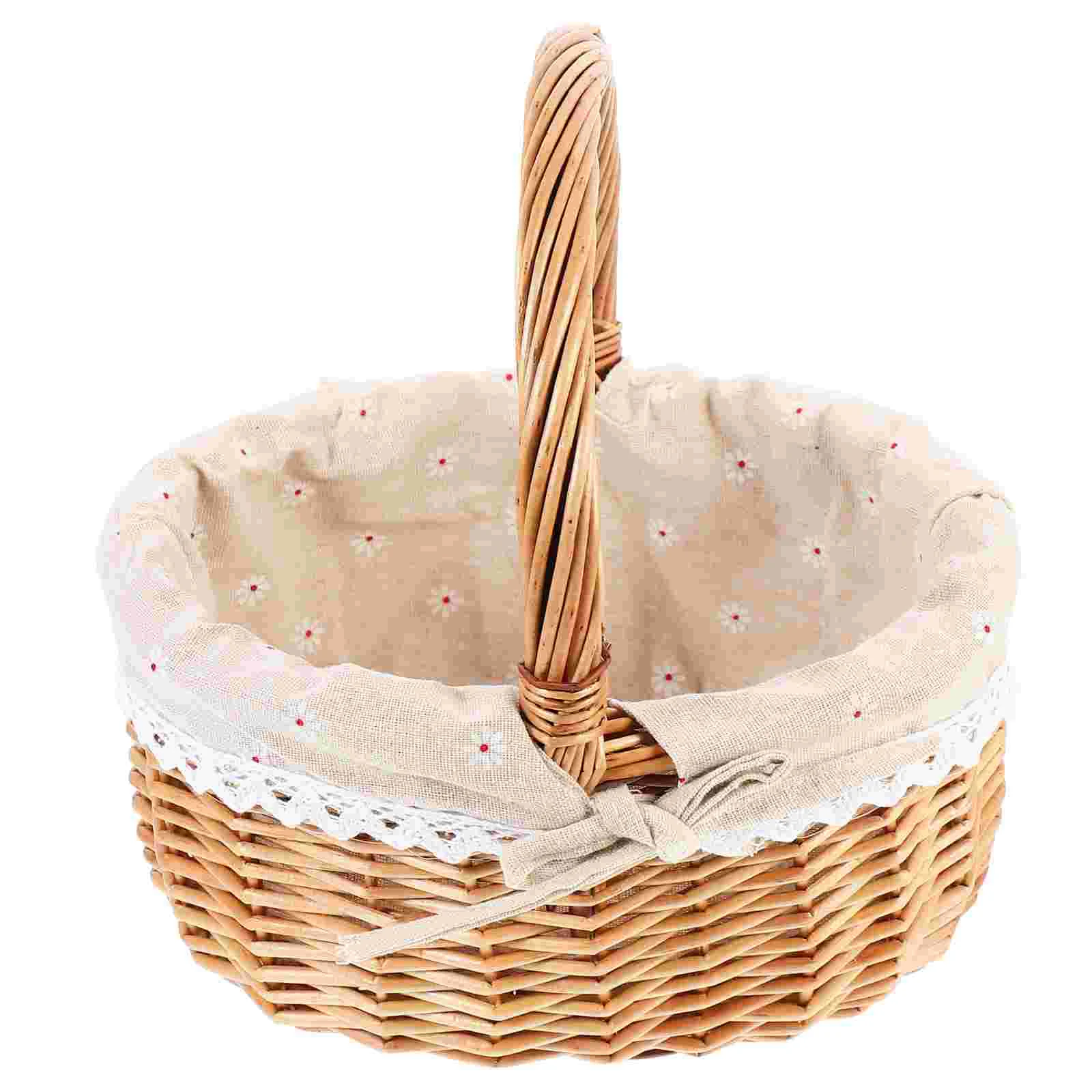 

Woven Baskets Picnic Wicker Bin Rattan Basket Hand Woven Storage Bin Wedding Basket Hyacinth Bin Flower Basket Picnic Basket