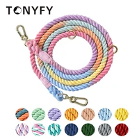 250cm dog leash handmade braided cotton rope strong heavy multicolor dog leashes pet walks training for small medium large dogs