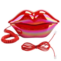 cordless phone red lips landline phone european style desktop telephone for home office telephone portable telephone