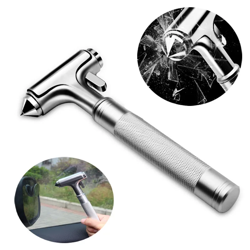 Glass Breaker Window Hammer Metal Car Safety Hammer Hard Head Seat Belt Cutter Aluminium Alloy Emergecy Escape Tool