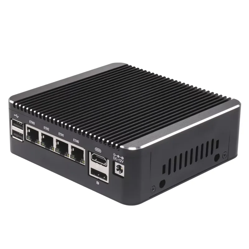 Фото Безвентиляторный мини-ПК-файрвол Solid Fanless на базе Intel i5-8250U, N95, N150, Pentium 6405U, 4417U с 4x2.5G LAN, DDR4, NVMe для OPNsense, pfSense, домашнего сервера №5