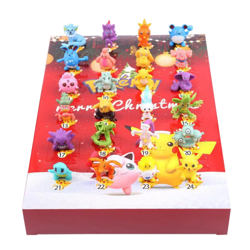 24 PCS NEW Pokemon Advent Calendar Box Action Figure Toys Pikachu Anime Figure Children Toys Pokemon Gits Blind Box Collection