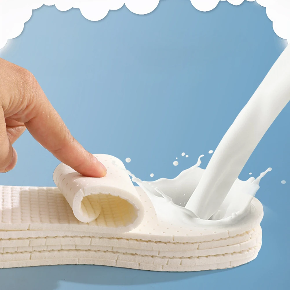 1pair High Elastic Latex Insoles For Shoes Sweat Absorb Breathable Insole Soft Cushion Running Shoe-pad For Feet Sock Lining