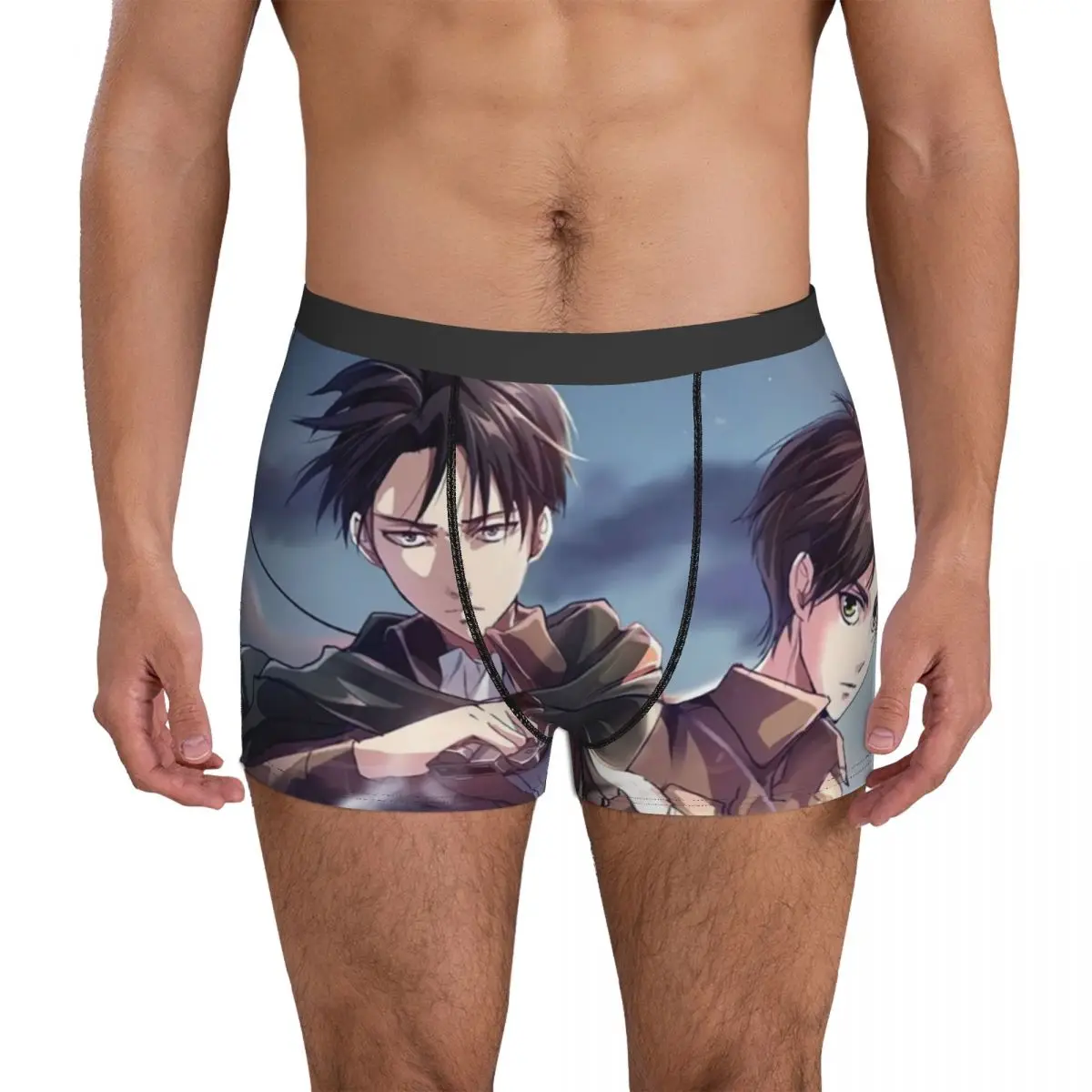 Levi And Eren Underwear Attack on Titan anime japan manga Pouch Trenky Boxershorts Printed Shorts Briefs Cute Males Panties 2XL