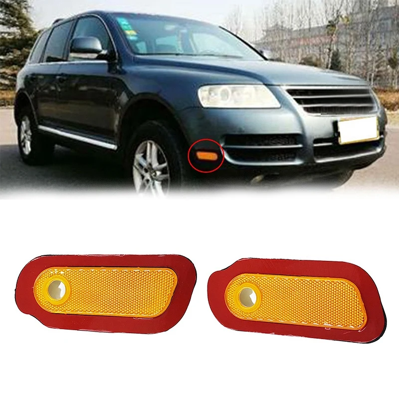 

Auto Left Right Front Bumper Lamp Side Marker Light Lamp Reflector For Touareg 2003-2006 7L6945119 7L6945120