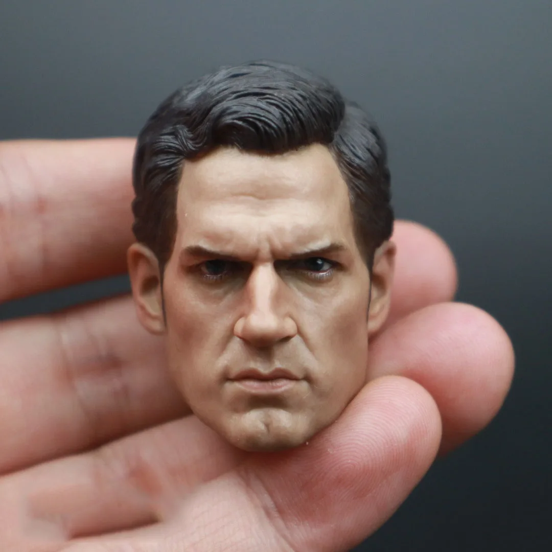 

1/6 Male Soldier Super Man Super Human Henry Cavill Head Carving Sculpture Model High Quality Fit 12 Inch Action Body Doll