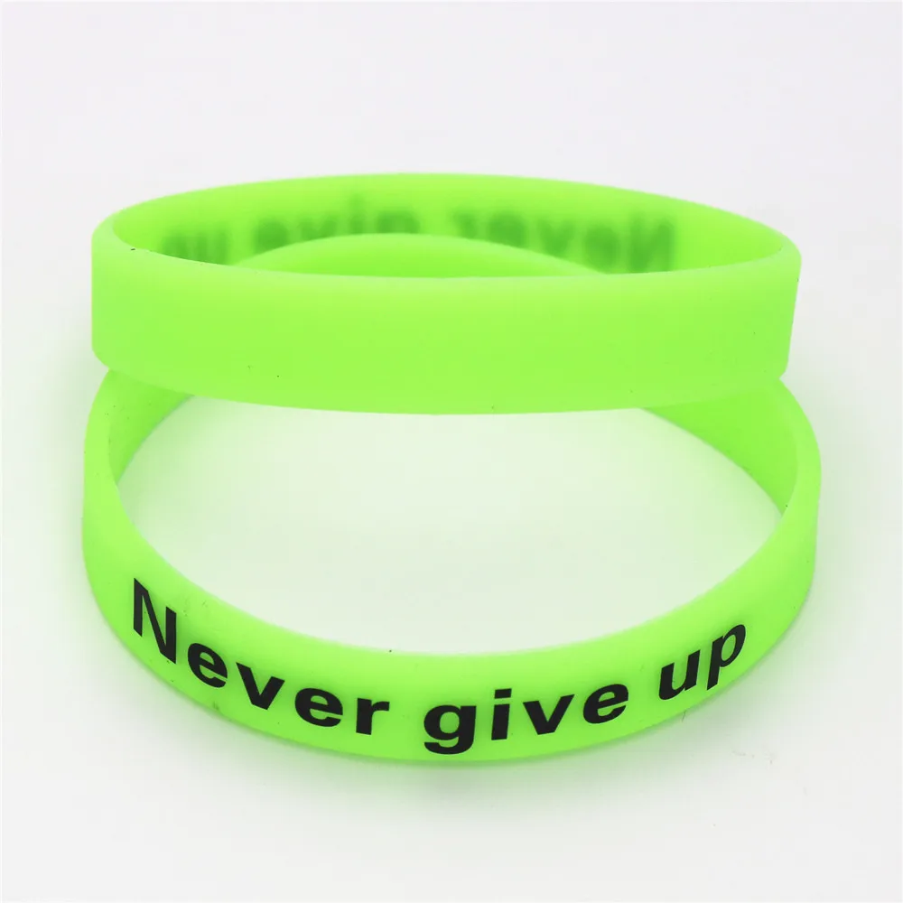 1 шт. никогда не сдавайся светящийся в темноте силиконовый резиновый эластичный
