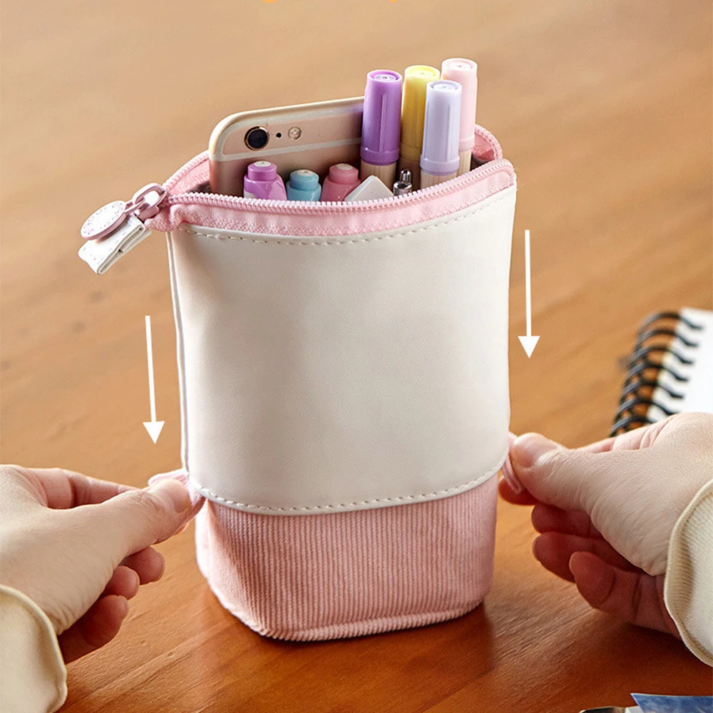 

Оригинальный выдвижной чехол для карандашей, школьные принадлежности, сумка для хранения, милый однотонный чехол для ручек, милый держател...