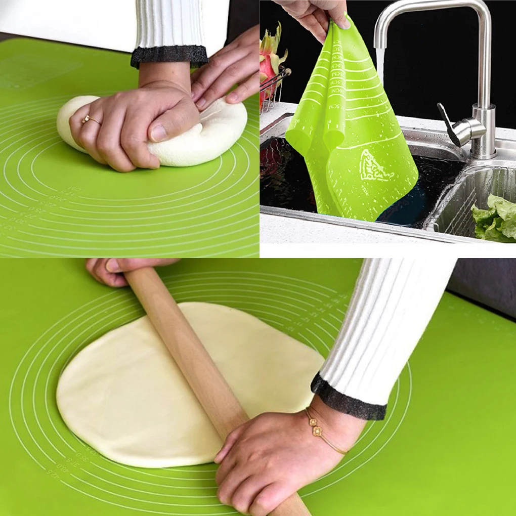 Non-stick Baking Kneading Mat Dessert Dough Rolling Silicone Resin Pad with Scales Baking Tool