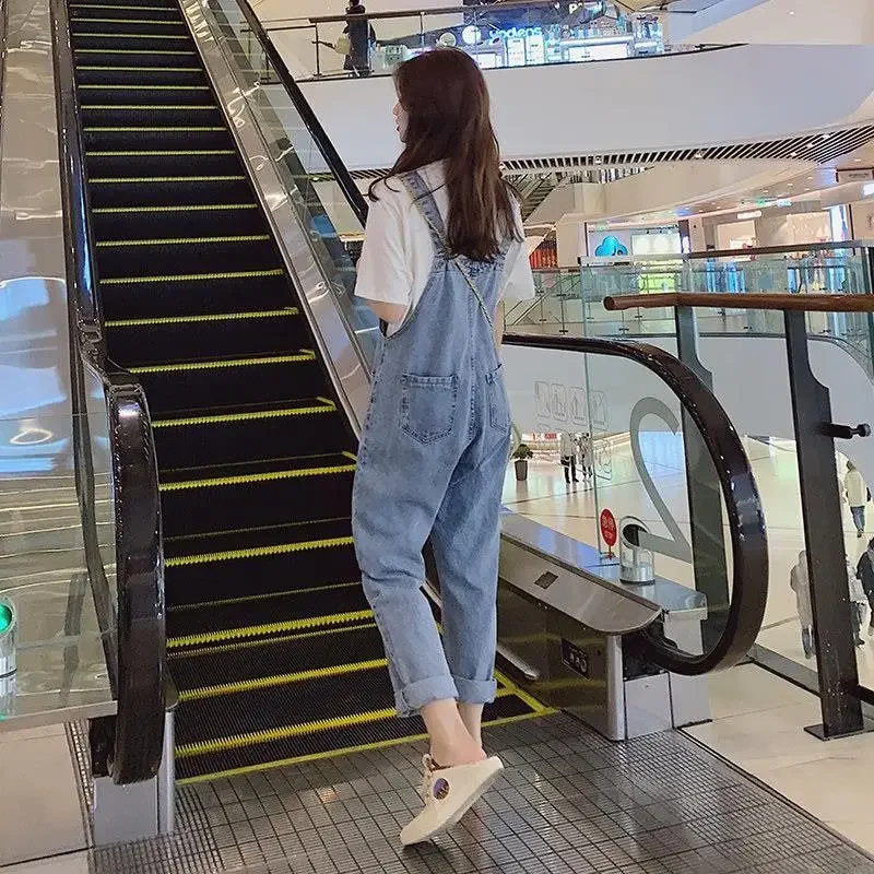 Комбинезоны женские джинсовые потертые синие комбинезоны в корейском стиле