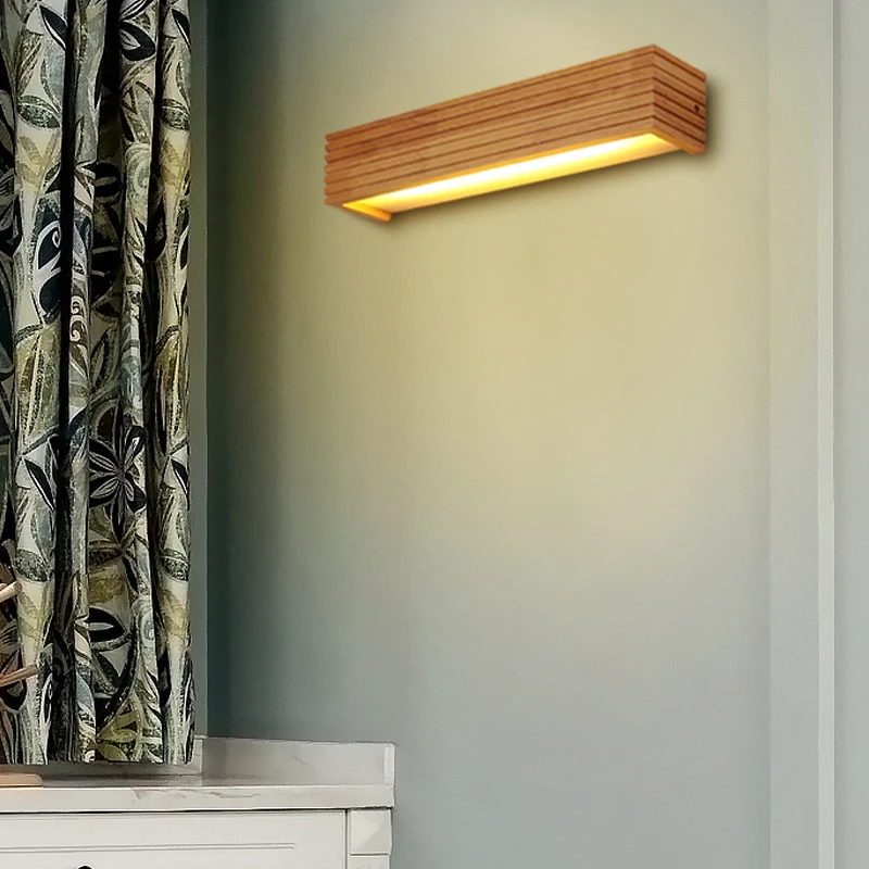 Современный деревянный настенный светодиодный светильник бра для ванной и дома