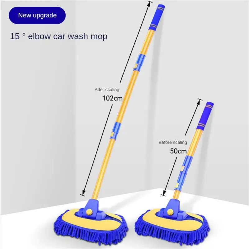 

Car Cleaning Brush Car Wash Brush Telescopic Long Handle Mop Chenille Broom Detailing Adjustable Super Absorbent Auto Accessory