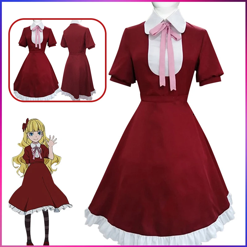 

Anime Bungo Stray Dogs Alice Cosplay Costumes Red Dresses Outfit Carnival Halloween ComiCon Uniform For Women