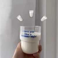 creative minimalist water cup transparent drinkware tea mug coffee juice milk tea couples drinkware gift with straw