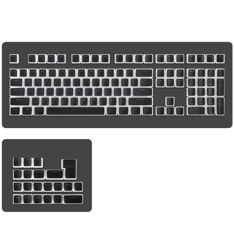 Колпачки для ключей PBT OEM, колпачки для ключей с 108 кнопками, Двухцветные прозрачные колпачки для ключей RGB для 61/62/68/82/84/87/104/108/980K, колпачки для ключей LX9A