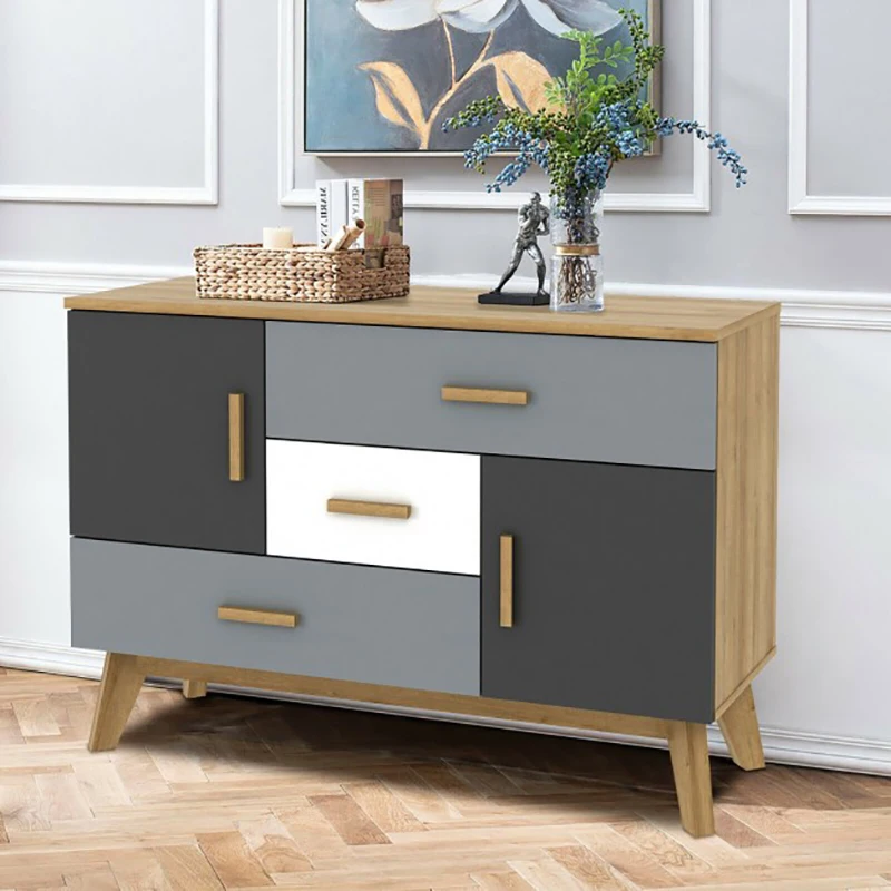 

Free Standing Storage Floor Cabinet 2 Doors 3 Drawers Premium Engineered Wood Bedroom Hallway Entryway Elegant Storage Cabinets